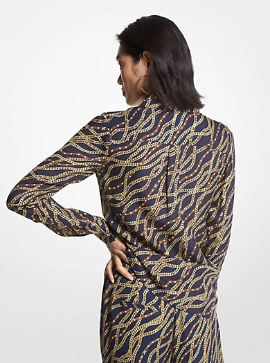 MICHAEL Michael Kors Status Print Georgette Blouse 4 MICHAEL Michael Kors Status Print Georgette Blouse – Bild 2