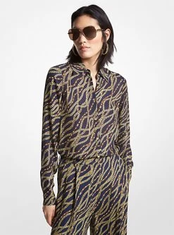 MICHAEL Michael Kors Status Print Georgette Blouse