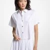 MICHAEL Michael Kors Stretch Organic Cotton Poplin Cropped Shirt 2 MICHAEL Michael Kors Stretch Organic Cotton Poplin Cropped Shirt -Damenbekleidungsgeschäft MS340A7F4C 0100 IS