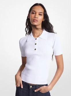 MICHAEL Michael Kors Ribbed Stretch Knit Polo Shirt