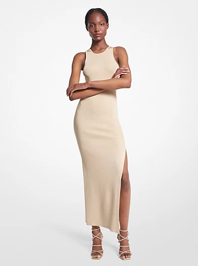 MICHAEL Michael Kors Metallic Ribbed Knit Maxi Dress 3 MICHAEL Michael Kors Metallic Ribbed Knit Maxi Dress