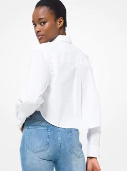 MICHAEL Michael Kors Stretch Cotton Poplin Cropped Shirt