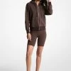 MICHAEL Michael Kors Logo Organic Cotton Blend Zip-Up Hoodie -Damenbekleidungsgeschäft MU150BK38G 0201 IS